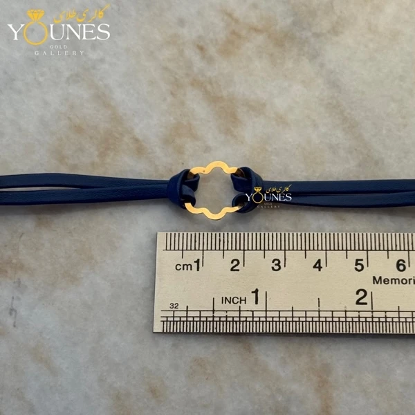 دستبند طلا چرم دولاین گل